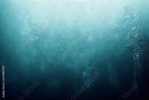 A computer generated illustration of a grunge wall surface texture background in blue, teal, turquoise colour. A.I. generated art.
