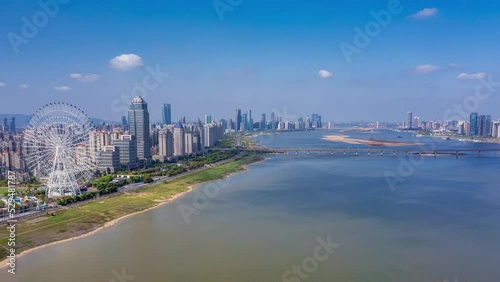 Time-lapse photography of city scenery of Nanchang, Jiangxi, China photo