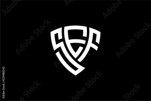 SEF creative letter shield logo design vector icon illustration photo