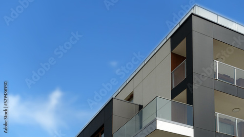 Modern residential building with balconies