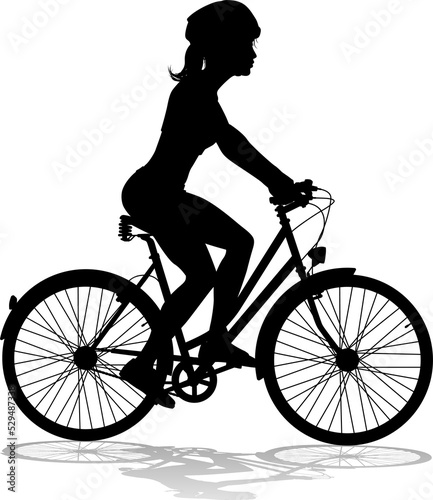 Fototapeta Naklejka Na Ścianę i Meble -  Bike and Bicyclist Silhouette