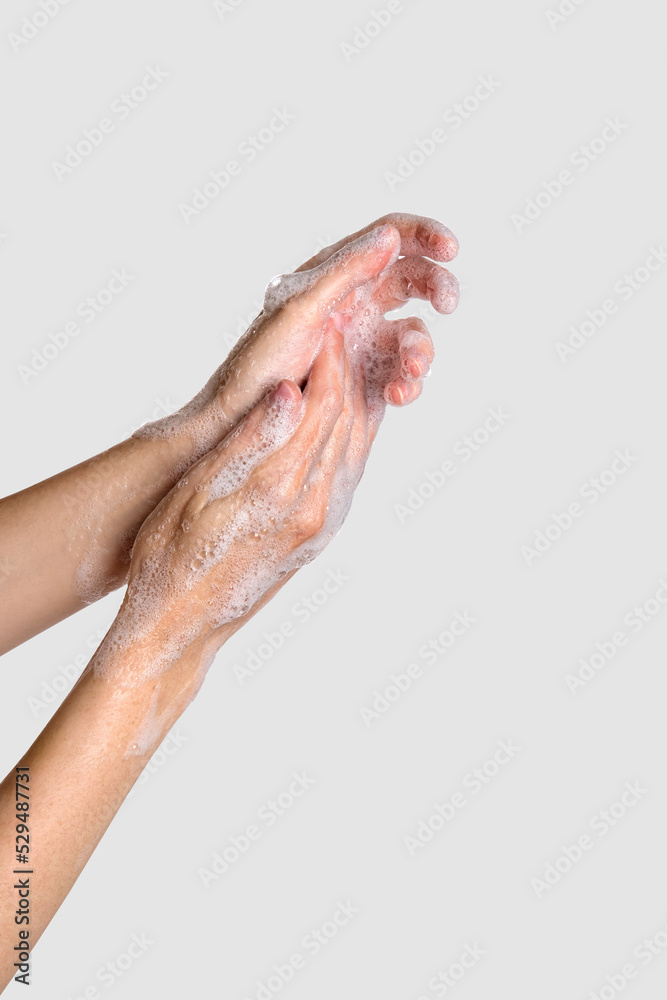 Washing hands with soap. Concept of hygiene to protective pandemic coronavirus. Spa products Washing hands with soap. Concept of hygiene to protective pandemic coronavirus. Spa products