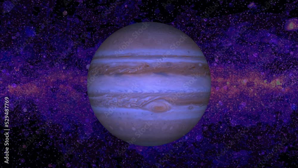 Jupiter planet globe space with circle on motion background Jupiter planet globe space with circle on motion background