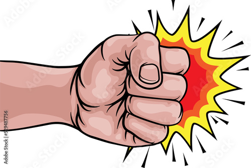 Fist Punch Hand Comic Pop A...