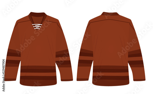 Red striped ice hockey shirt. vector illustration
