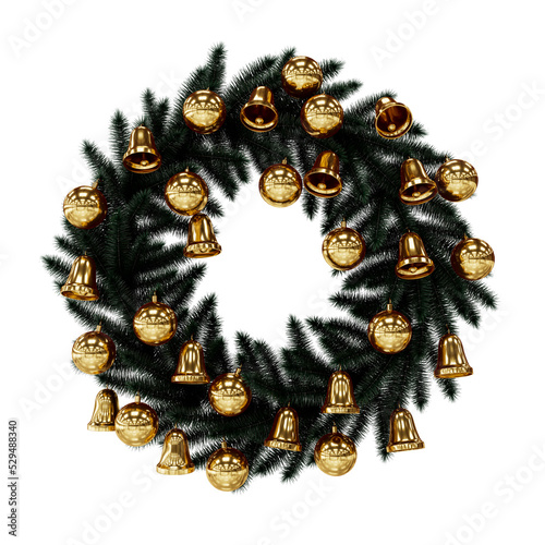Christmas wreath on a trans...