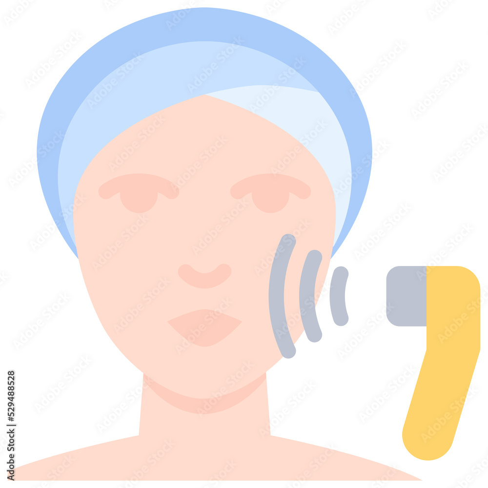 Electrical face treatment icon. Flat design. For presentation. Electrical face treatment icon. Flat design. For presentation.