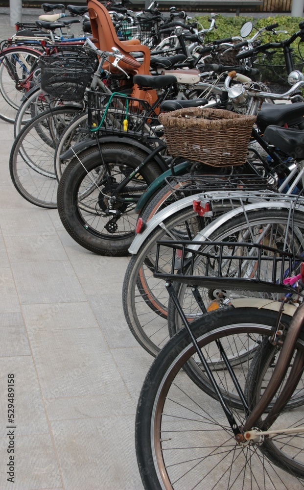 Italy, Milan: Bicycles in the Parking.