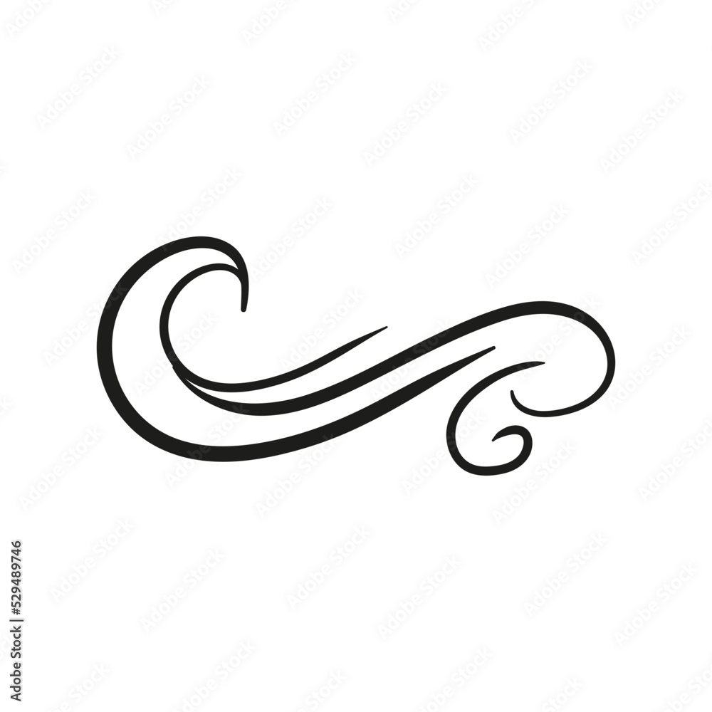 Fototapeta premium vintage swirl calligraphy letter