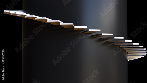 Fotografiet Spiral stairs. Computer generated 3d render