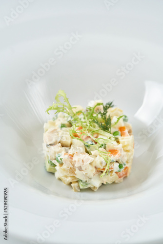 potato salad with markov and yogurt and cheese