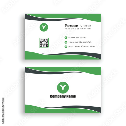 green black minimalist business card template