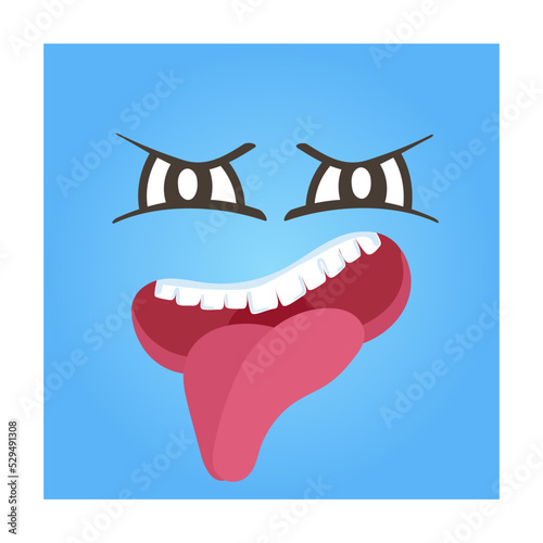 Aversion smiley face vector icon. Funny facial expression emoji, cute comic emoticon isolated vector illustration.