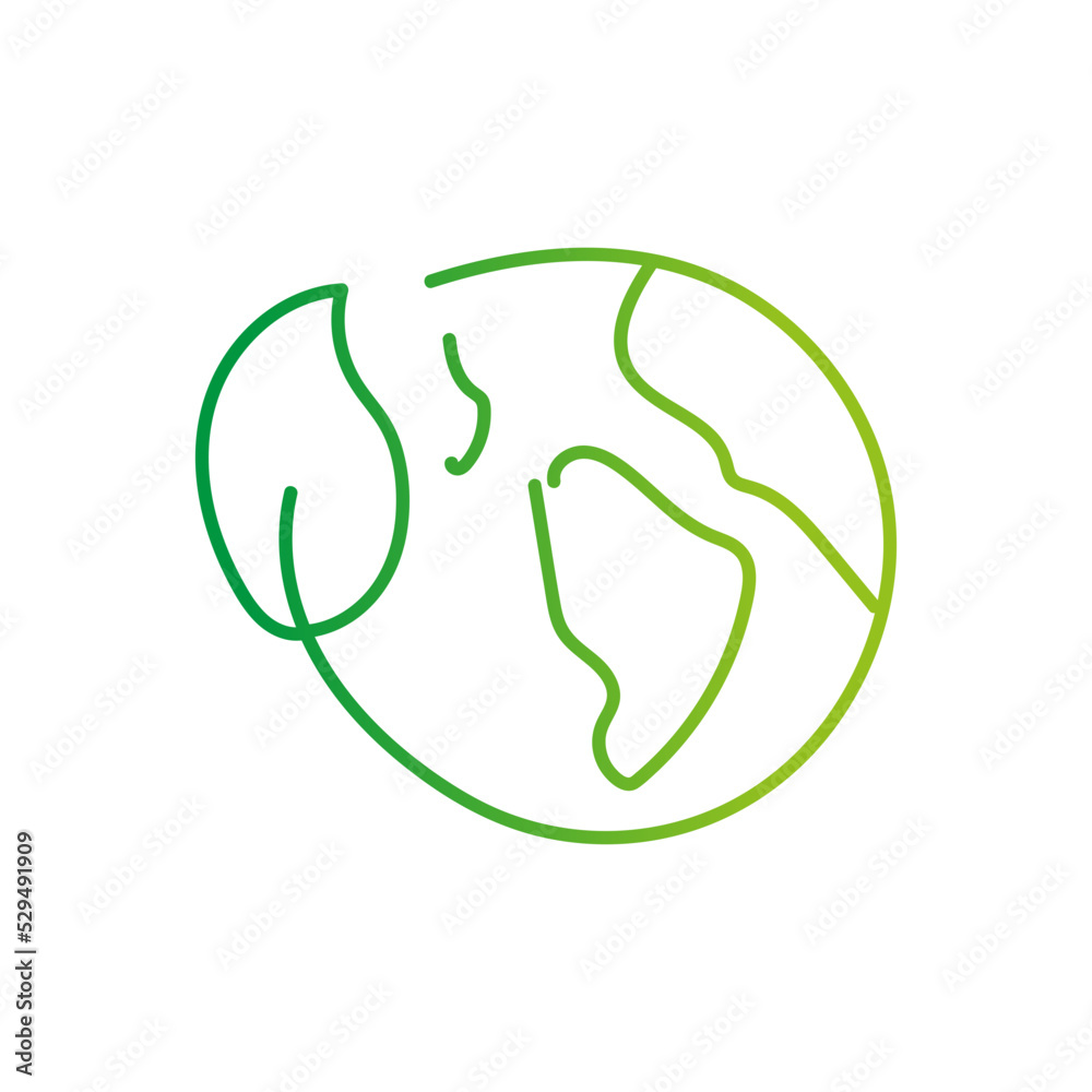 earth day go green gradient doodle