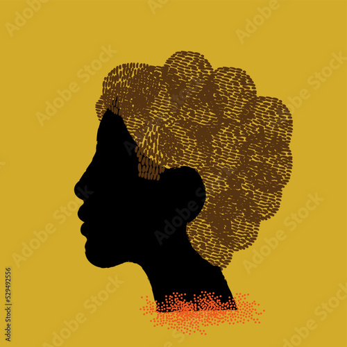 diversity people - black man face and brown hair vector 