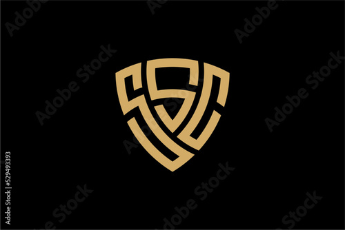 SSC creative letter shield logo design vector icon illustration photo