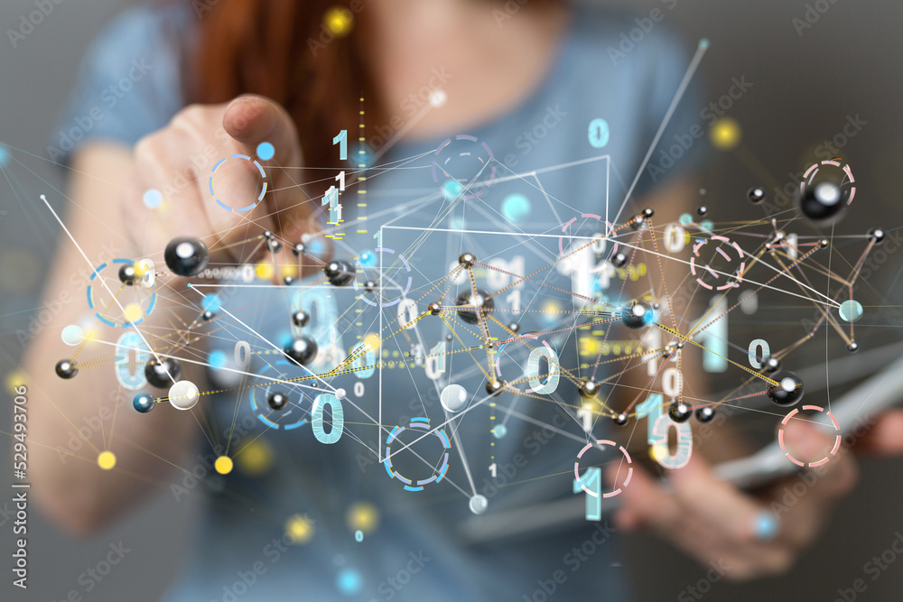 Neural network concept. Connected cells with links. Neural network concept. Connected cells with links.