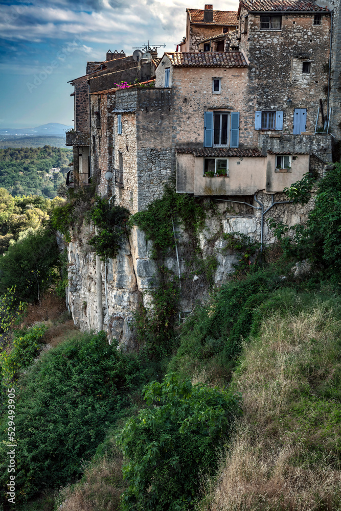 View to the nice old village Tourrets sur Loup. Southern France