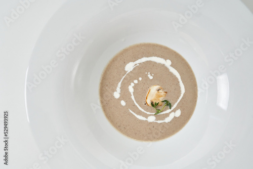soup with mushrooms pear