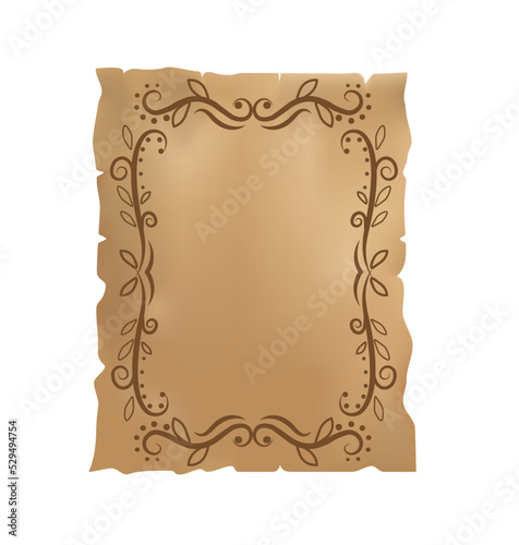 Old paper frame. vector illustration
