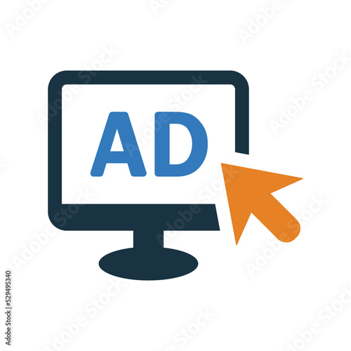 Ads, advertisement, advertising icon. Glyph style vector EPS.