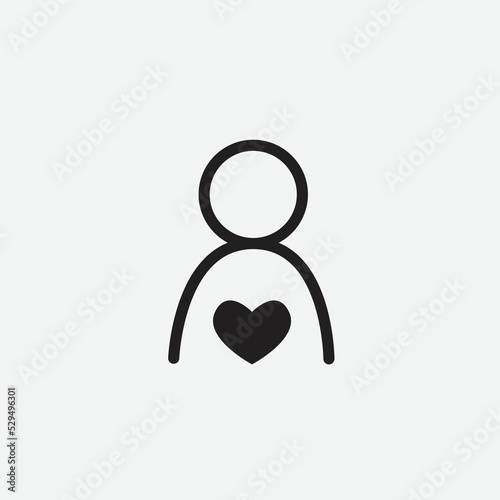 Person icon avatar heart vector