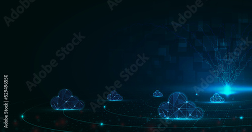 Multiple cloud symbol vector illustration, 2D cloud, 3D cloud, multi-cloud work connected data.