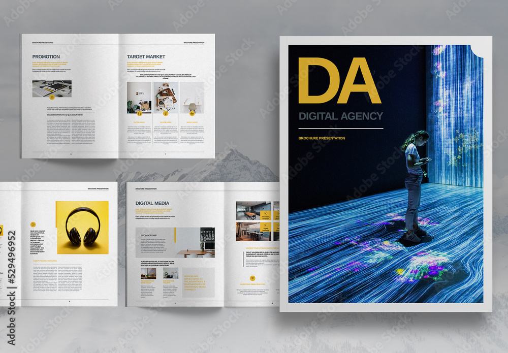 Digital Agency Brochure Layout Stock Template | Adobe Stock