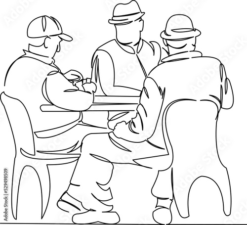 retired men playing cards