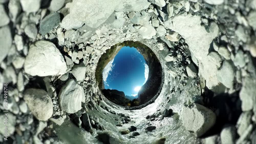 Rabbit Hole effect made of spherical panorama, 360 Degree video ...