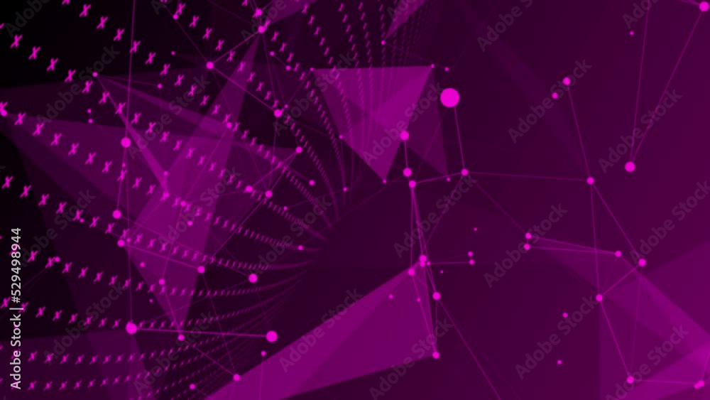 Animated pink color plexus technology background