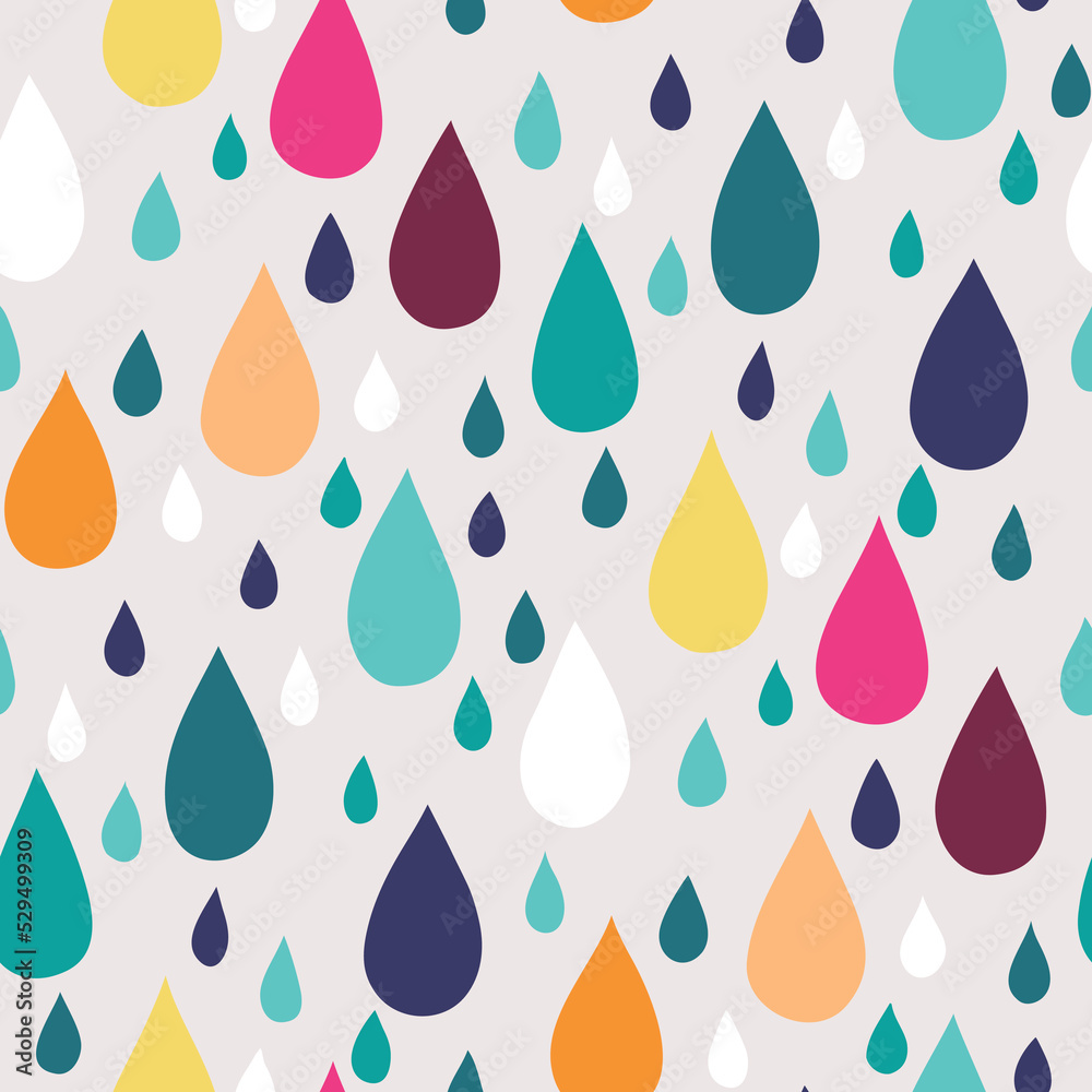 Seamless pattern with colorful water drops Seamless pattern with colorful water drops