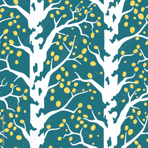 Seamless pattern with autumn birches © lena_l