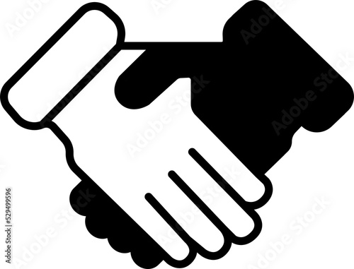 Isolated icon of two persons shaking hands. Concept of hand shake, collaboration or agreement. 