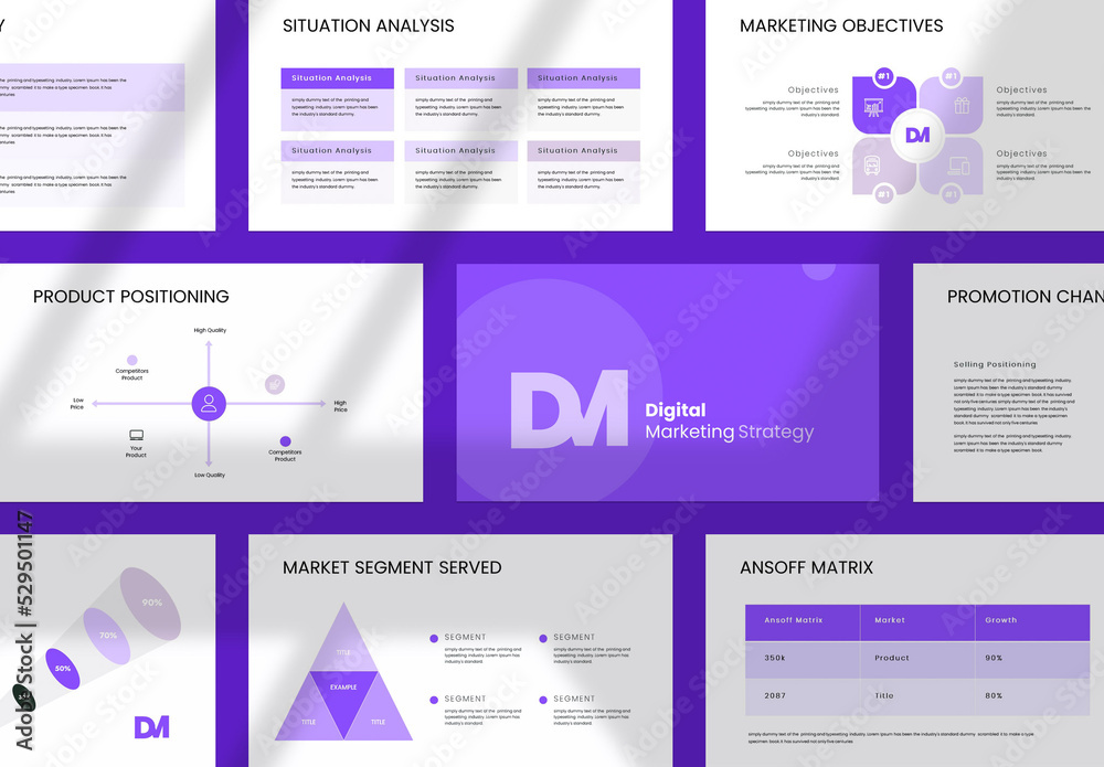 Digital Marketing Strategy Presentation Stock Template | Adobe Stock