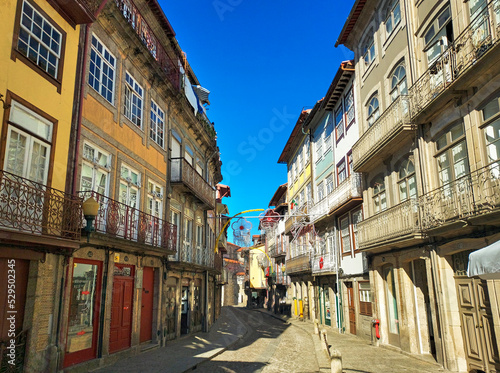 streets of the Historic Center of Guimaraes, Portugal.