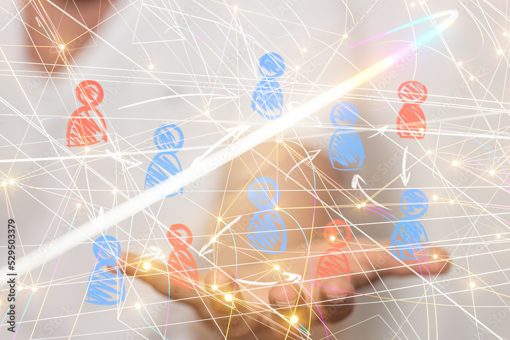 Global network. Blockchain. 3D illustration. Neural networks and artificial intelligence. Abstract Global network. Blockchain. 3D illustration. Neural networks and artificial intelligence. Abstract