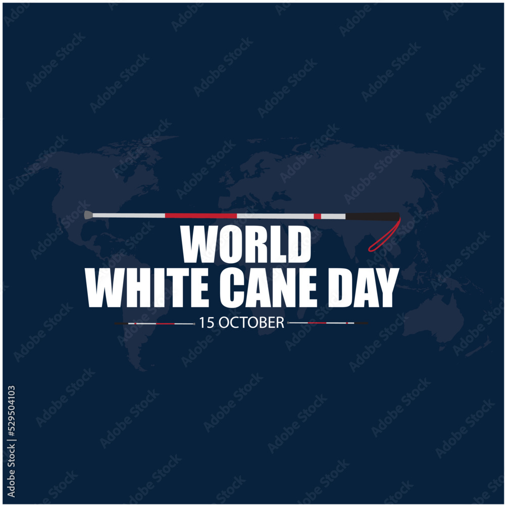 World White Cane Day (guiding the blind) Vector. Simple and elegant design