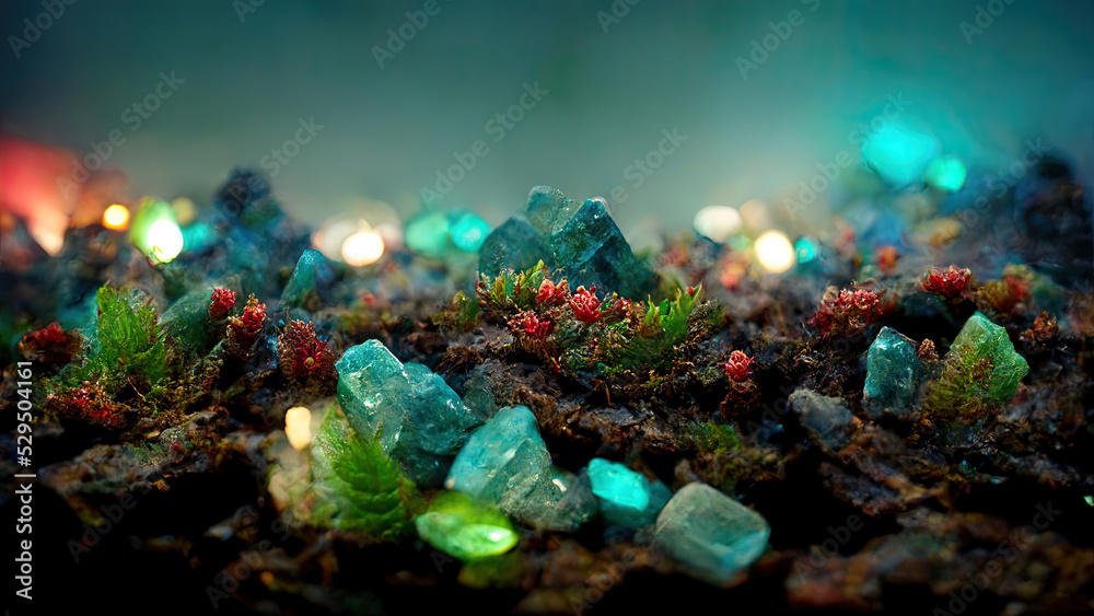 3D illustration of crystals.