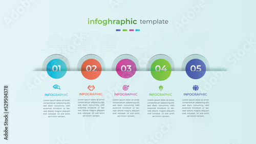 	
Four step circular business infographic with transparent effect