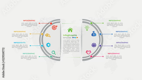 Creative business infographic with eight option
