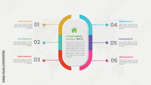 	
Creative business infographic with six option