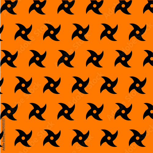 Shuriken icon in modern style isolated on orange background.