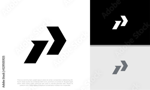 Initial P logo design. Innovative high tech logo template.