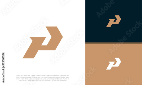 Initial P logo design. Innovative high tech logo template.