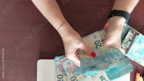 Housewife counting money  photo