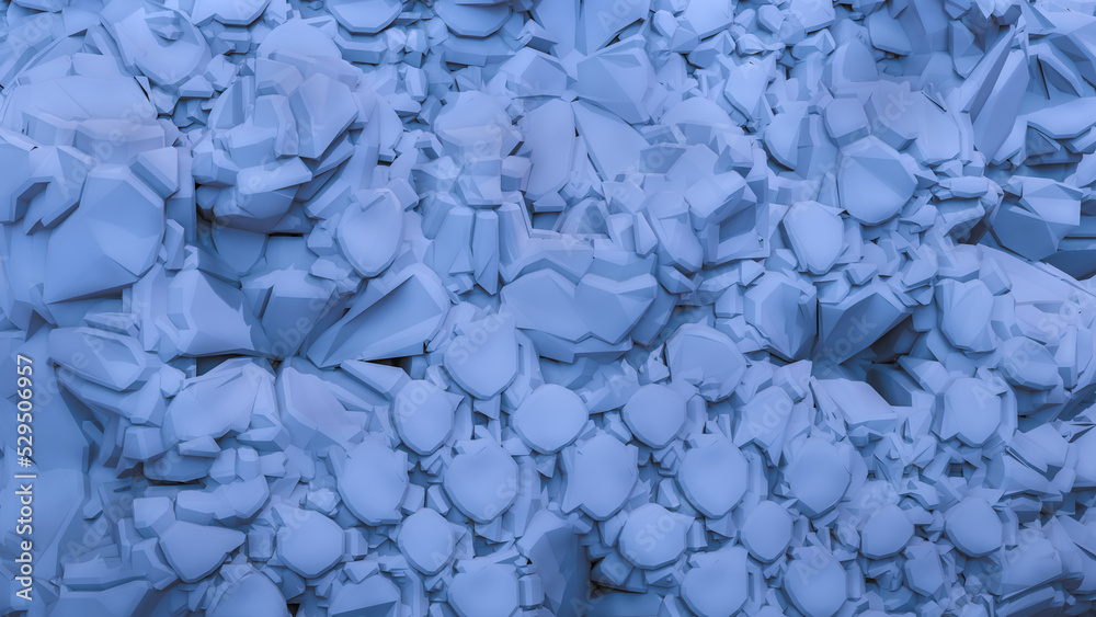 abstract background texture blue plastic particles 3D illustration