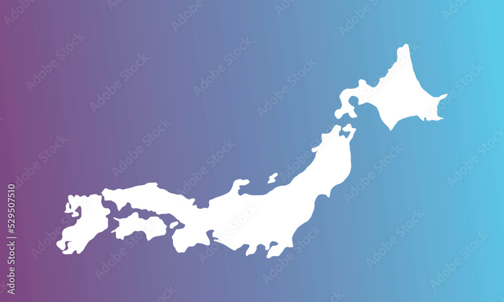 japan map background with blue and purle gradient