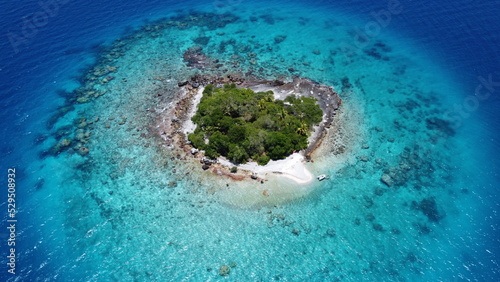 Aerial view of pacific islands, Tuamotus, French Polynesia