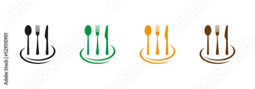 Spoon. Fork. Knife. Vector image.